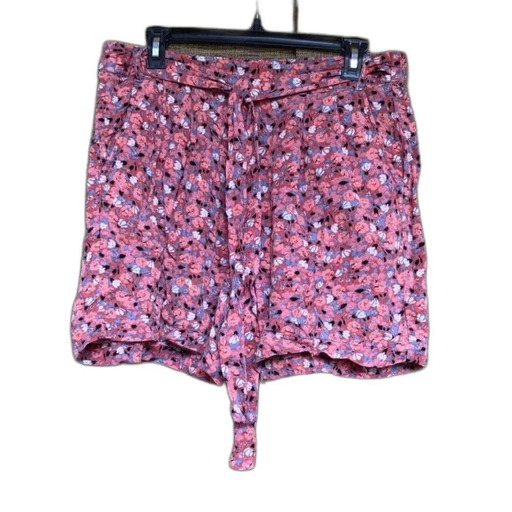 Free People floral print rayon belted short